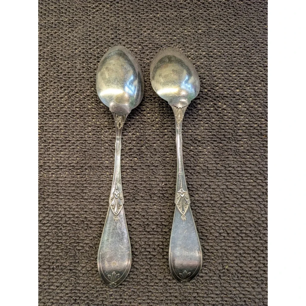 Vintage Holmes Booth & Haydens Silverplate Teaspoons Art Nouveau Victorian